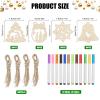 Wooden Christmas Tree Ornaments - 40 Pcs DIY Decoration view 2
