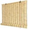 Reed Roller Blind for Windows and Patios, Natural Black Lines view 1