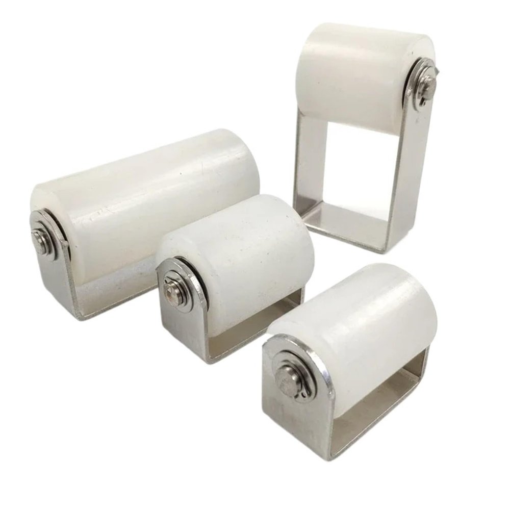 Stainless Steel Bracket Nylon Roller Flat Plastic Pulley, Green