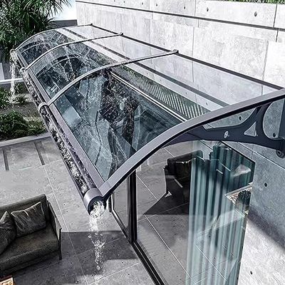 Aluminum Awning with Transparent Polycarbonate Rain Cover for Windows, Terraces, and Balconies