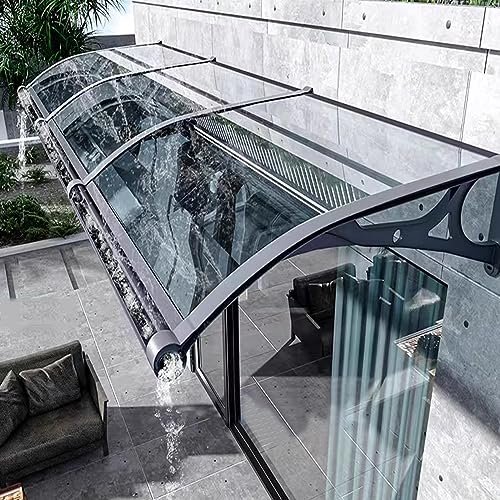 Aluminum Awning with Transparent Polycarbonate Rain Cover for Windows, Terraces, and Balconies