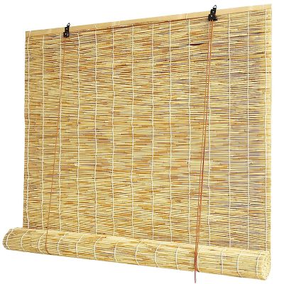 Bamboo Reed Blind for Windows and Patios, Natural Black Lines
