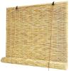 Bamboo Reed Blind for Windows and Patios, Natural Black Lines view 1