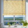 Bamboo Reed Blind for Windows and Patios, Natural Black Lines view 2