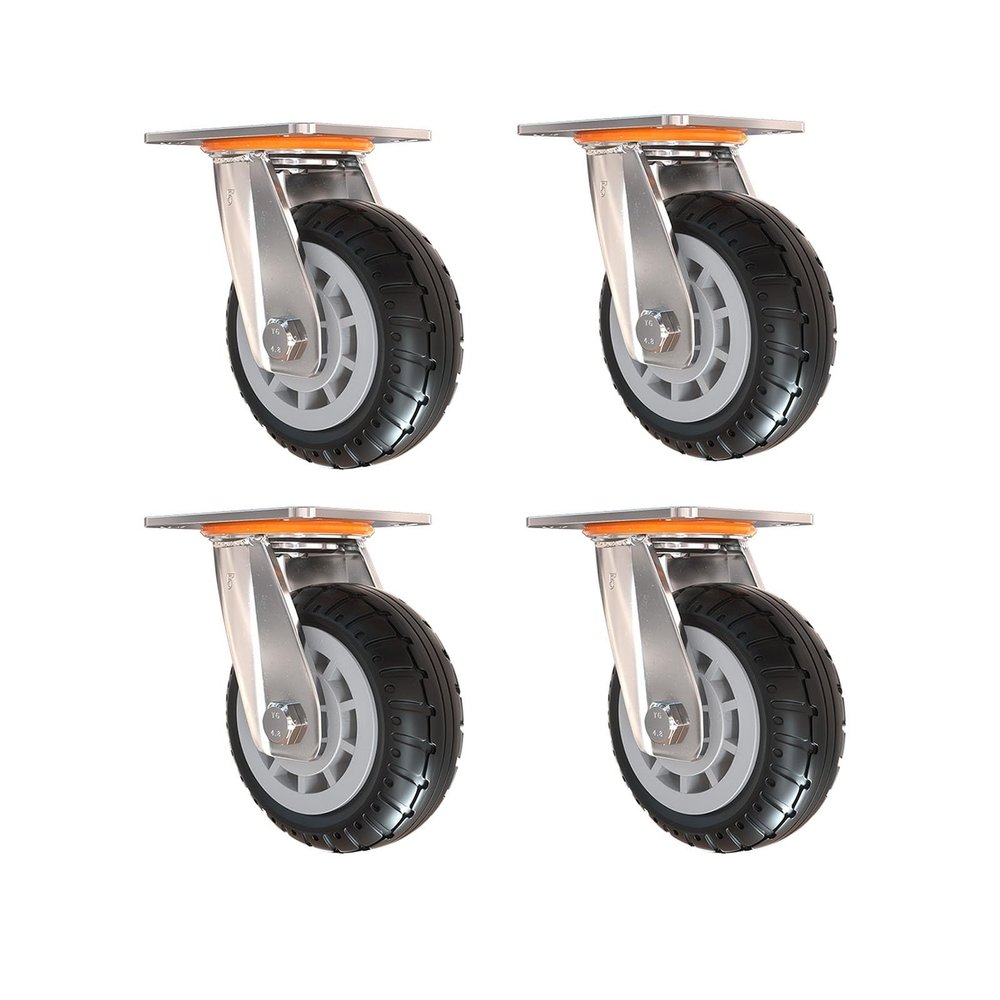 YPAPBHT Quiet Heavy-Duty Universal Rubber Caster Wheel, 6 in