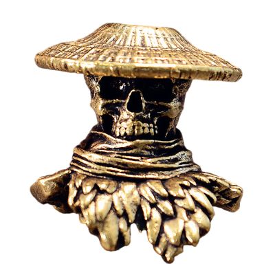 Unique Swordfighter Skull Metal Bead Pendant