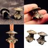 Unique Swordfighter Skull Metal Bead Pendant view 2