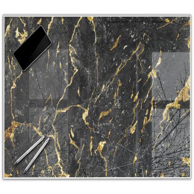 Acrylic Desk Mat, Black Marble with Gold, 60 x 40 cm