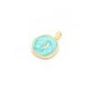 Vintageparts Turquoise Enamel Pendant with Small Gold Moon view 1