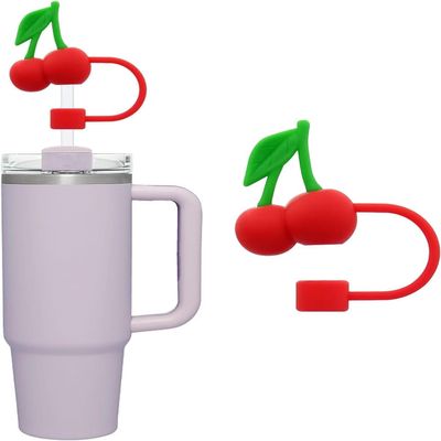 Red Cherry Straw Covers, 10 mm