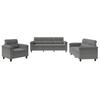 Qnhdfrt Dark Gray Sofa Set with Cushions, Microfiber Upholstery, Armchair, Loveseat and 3-Seater Sofa view 2