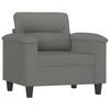Qnhdfrt Dark Gray Sofa Set with Cushions, Microfiber Upholstery, Armchair, Loveseat and 3-Seater Sofa view 3