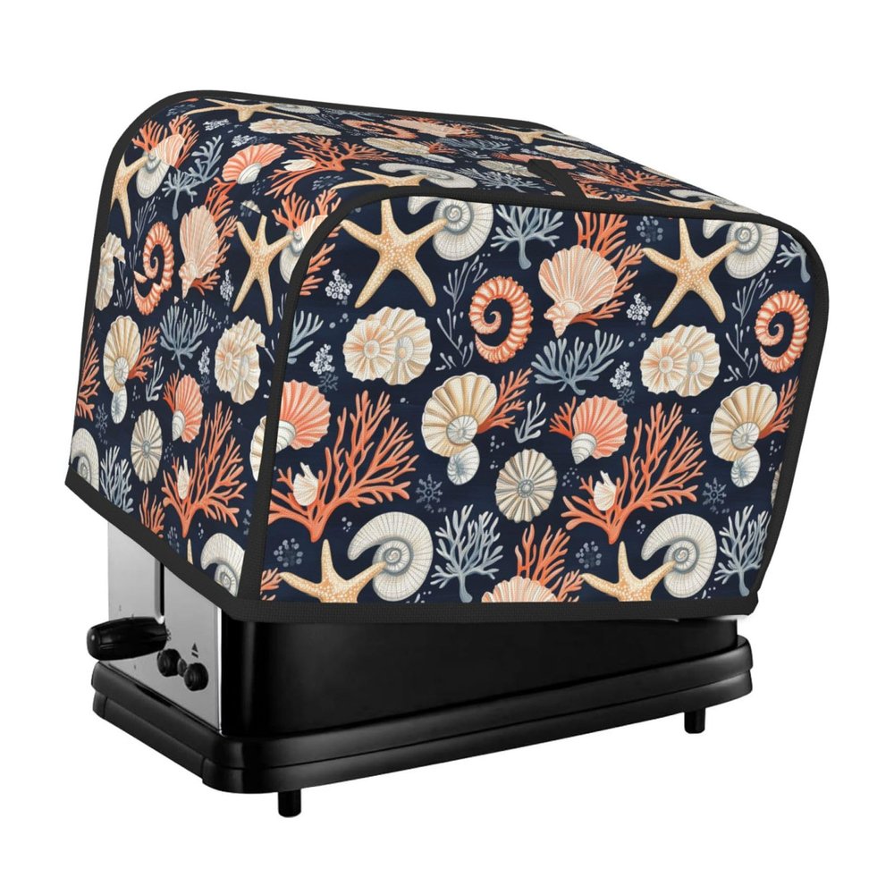2-Slice Toaster Cover with Starfish Design and Pockets