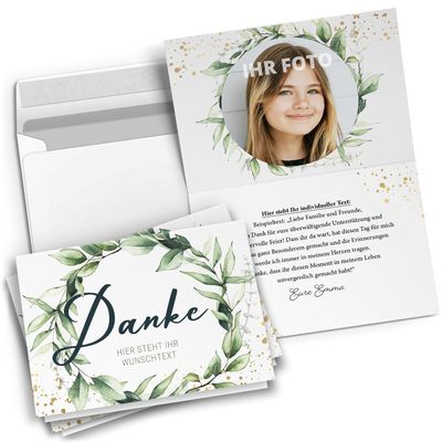 20 Personalized Thank-You Cards with Text and Photo
