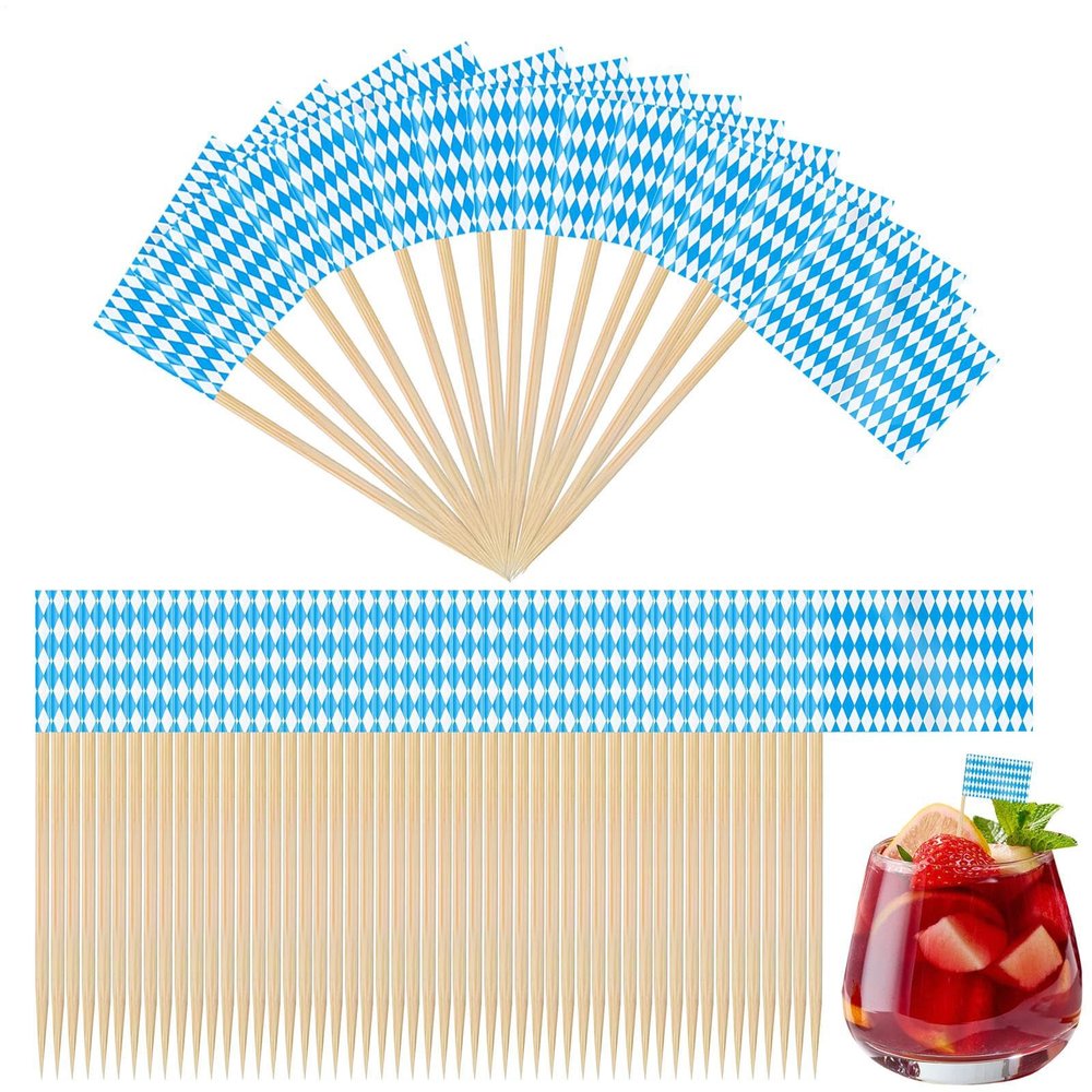 Bavarian Flag Toothpicks | 100 Count Party Snack Decor