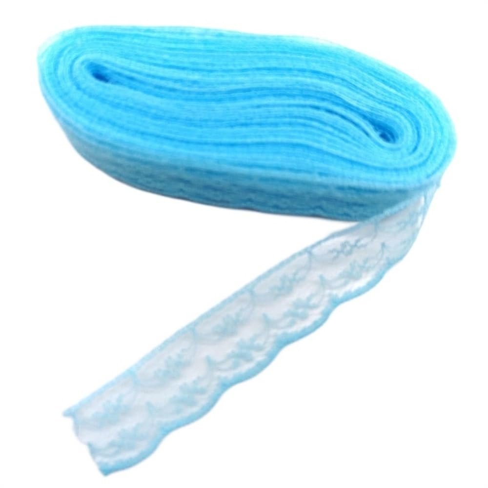 DQZRTUECA Lace Trim, 2.3 cm Wide, 9.1 m, Multicolor, for Wedding Dresses and Crafts, 4 Pieces (Sky Blue Lace)