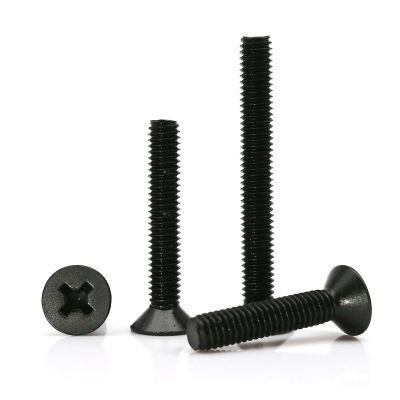 Manoud Black Stainless Steel Phillips Countersunk Screws, M2–M10, 30–100 mm, 20-Pack (M2.5 × 35 mm)