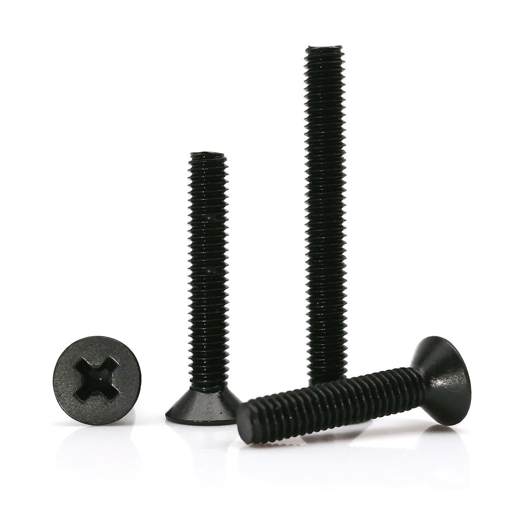 Manoud Black Stainless Steel Phillips Countersunk Screws, M2–M10, 30–100 mm, 20-Pack (M2.5 × 35 mm)