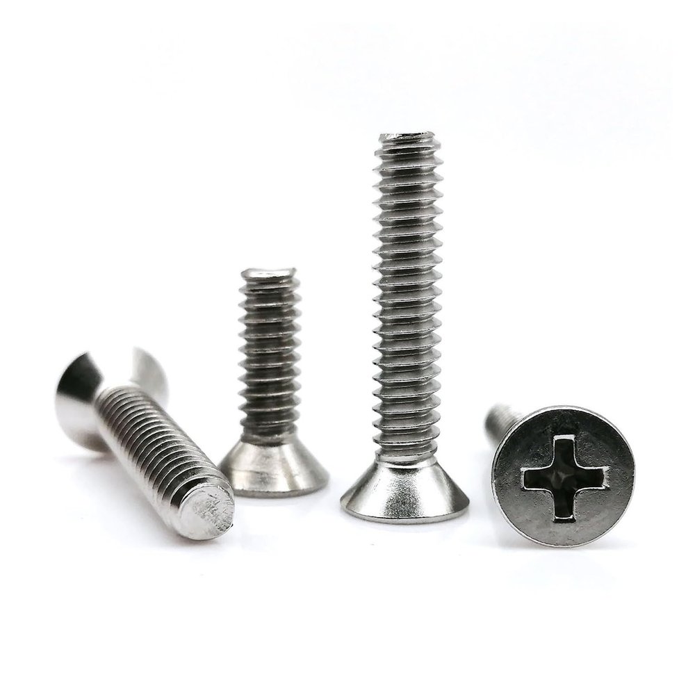 Manoud 10/50-Piece UNC 2-56, 4-40, 6-32, 8-32, 10-24 Coarse-Thread 304 Stainless Steel Phillips Flat Head Screws (1-1/4 in, 50 pcs UNC 2-56)