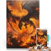 2000-Piece Puzzle for Adults, Black Dragon in Flames, 70 x 100 cm, Ages 14+ view 1