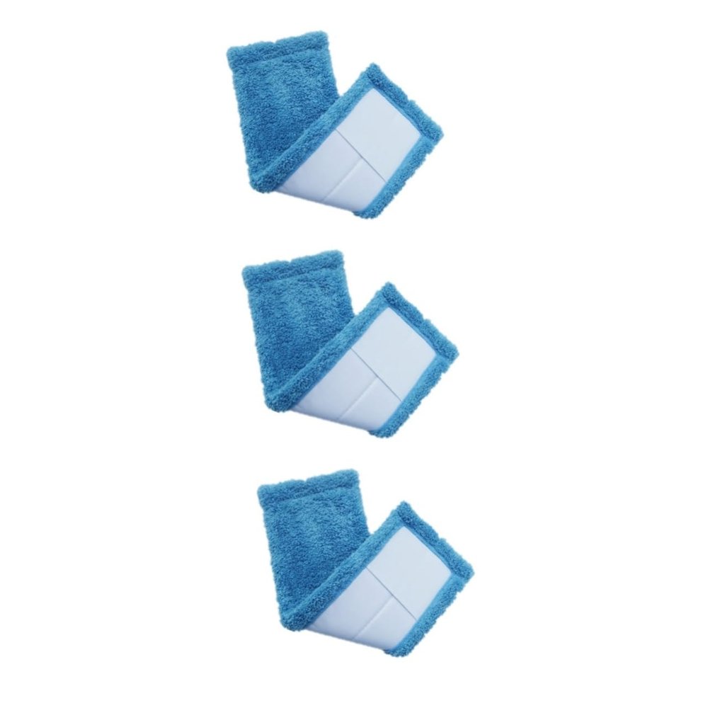 DEARMAMY 3-Pack Microfiber Mop Replacement Heads, Blue Coral Fleece, Washable