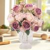 LIJUCAI Artificial Rose Bouquet for DIY Wedding, Garden and Home Decor (Purple) view 2