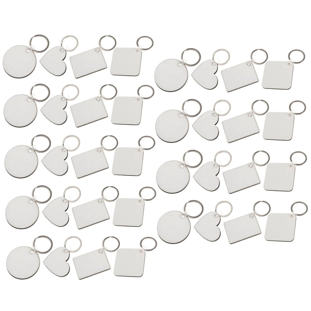 Artibetter 36-Piece Sublimation Blank Metal Keychain Blanks