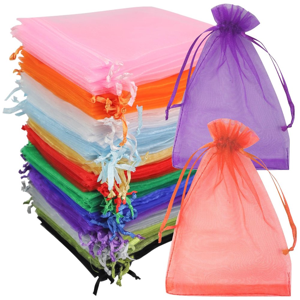 KMFYMPT 120 Pack Organza Bags, 10 x 15 cm