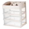Three-Tier White Plastic Desk Drawer Organizer view 1