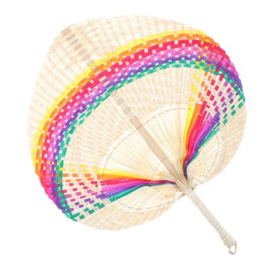 HOUDERCO Woven Bamboo Hand Fan