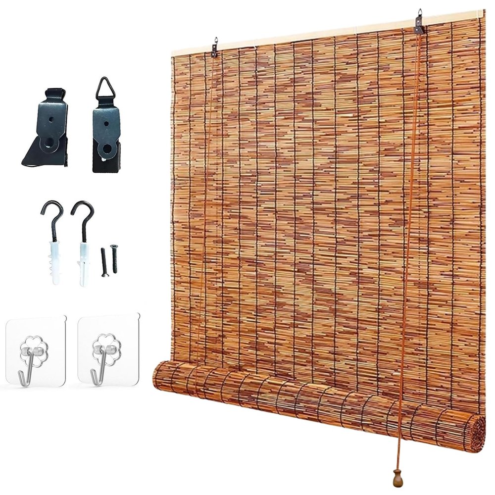 CXUEHNL Retro Bamboo Roller Shade