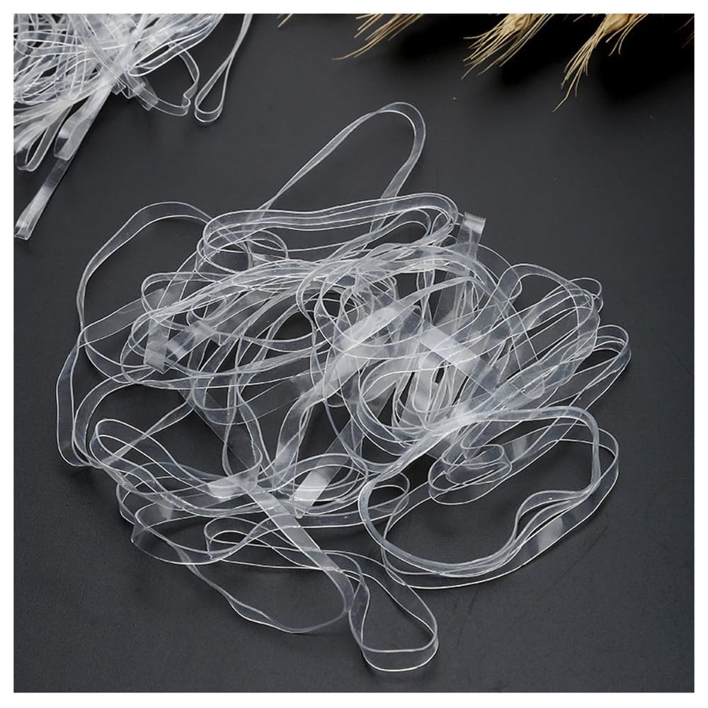TMTGTS Transparent Rubber Bands, 80 × 1 mm, 200 g