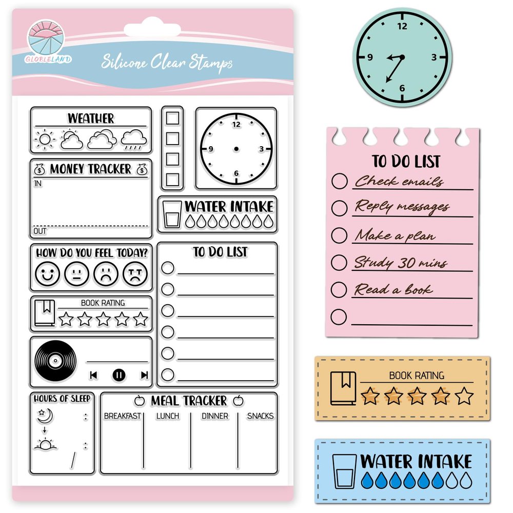GLOBLELAND Diary Symbols Transparent Stamp