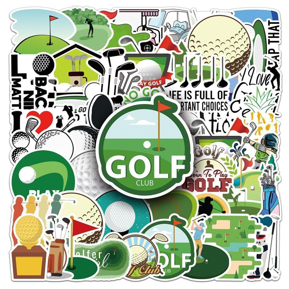 Stakee Artoon Golf Stickers, 50 pcs