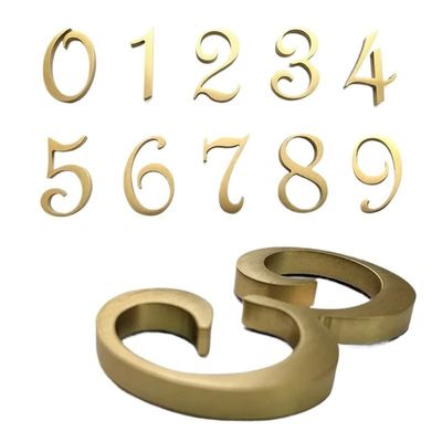 RAGOPILEN Gold Brass House Numbers, Multiple Sizes (4)