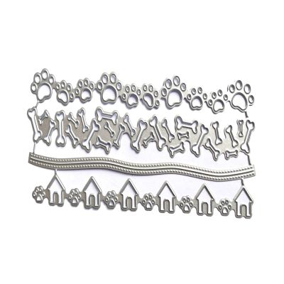 LUJIAXI Metal Die Cuts, Dog Paw Print Stencil