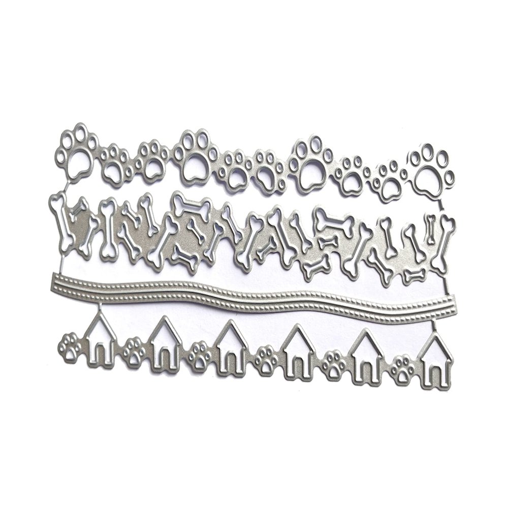 LUJIAXI Metal Die Cuts, Dog Paw Print Stencil