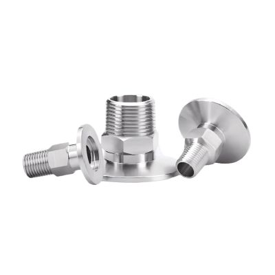 1-Piece KF16 Vacuum to 3/4" BSPT Male Thread Stainless Steel Flange Pipe Hex Fitting