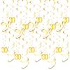 20-Piece Birthday Decoration Set, Gold 30 Spiral Streamers view 1
