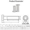 Insert Nuts, Hex Socket Screws, Flat Hex Socket Slotted Nuts, Furniture Rivet Connectors, M6 x 22 mm Sleeves view 2