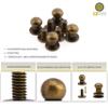 CZ Store Round Brass Rivets | 12 PCS | 6X8 MM | Lifetime Warranty view 3