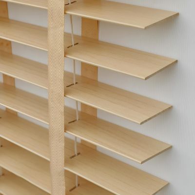 IRUGS Wooden Blinds, 5 cm Solid Wood Venetian Blinds for Windows and Doors