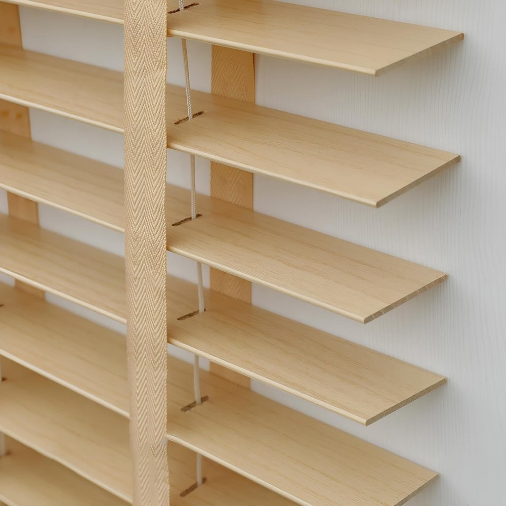 IRUGS Wooden Blinds, 5 cm Solid Wood Venetian Blinds for Windows and Doors