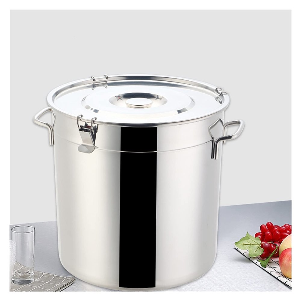 Rice Storage Container with Lid and Latching Clips