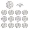 MAYJOYDIY 14 Pcs Silver Round Metal Rhinestone Buttons 23mm view 1