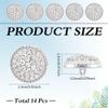 MAYJOYDIY 14 Pcs Silver Round Metal Rhinestone Buttons 23mm view 2