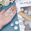 MAYJOYDIY 14 Pcs Silver Round Metal Rhinestone Buttons 23mm view 3