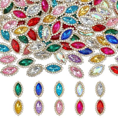 MAYJOYDIY 100 Pcs 10 Colors Horse Eye Rhinestones