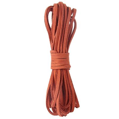 Blausky 3mm x 5m Faux Suede Cord, Orange
