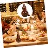 LIGIGWASH Wooden Pumpkin-Shaped Toothpick Box, Brown, for Home view 3